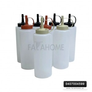 طقم/علبة بلاستيك ملون زيت / كاتشب / سيروب صغير 8 قطع