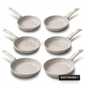 طقم قلايات ثقيل جرانيت بيج يد عظم 18-20-22-24-26-28 سم 6 قطع