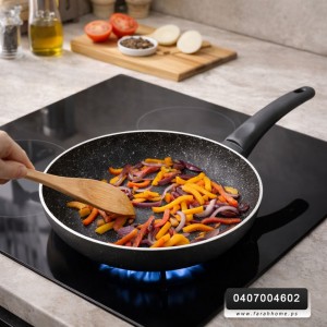 طقم قلايات ثقيل جرانيت يد لون اسود عظم 3 قطع 20 - 24 - 28 سم ROLYTY LINE