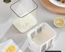 صانعة لبنة بلاستيك مع مصفاه محكمة الاغلاق1800مل 13×21×10 سم