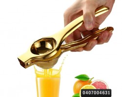 عصارة ليمون يدوي مقبض ستانلس لون ذهبي