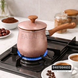  غلاية قهوة حجم كبير جرانيت مع غطا و يد عظم