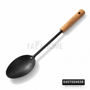 مغرفة / معلقة ووك معدن اسود يد خشب GUANGDA