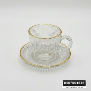 طقم كاسات شاي شفاف مع حز ذهبي 12 قطعة ( 6 كاسات + 6 استكانة ) طقم كاسات شاي شفاف مع حز ذهبي 12 قطعة ( 6 كاسات + 6 استكانة )