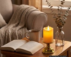 شمع الكتروني ليد حجم صغير مع قاعدة ذهبية 13 سم