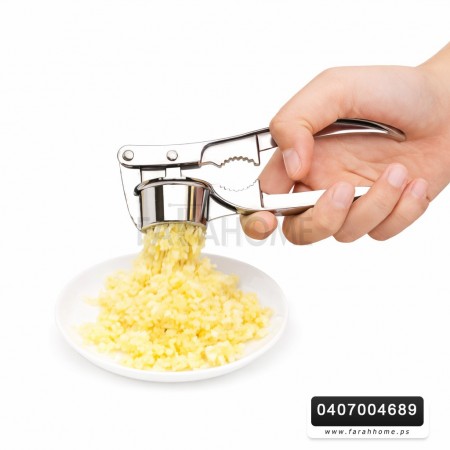 هراسة ثوم + مكبس جوز معدن ثقيل