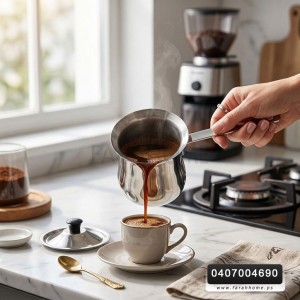 غلاية قهوة ستانلس مع غطاء نمرة  11