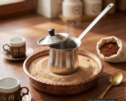 غلاية قهوة ستانلس مع غطاء نمرة  10