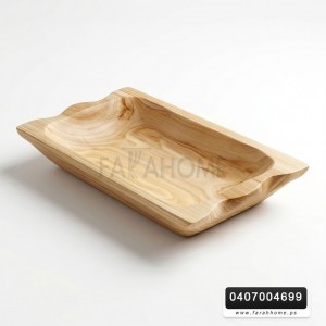 جاط تقديم فواكه وضيافة من الخشب الطبيعي شكل مستطيل مقاس 40 × 23 سم