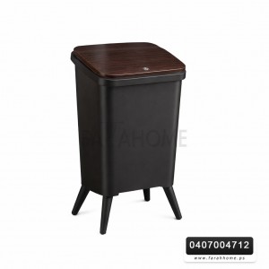 سطل مهملات لون اسود برجل حجم 16 لتر مستطيل مقاس  55 × 29 × 24 سم