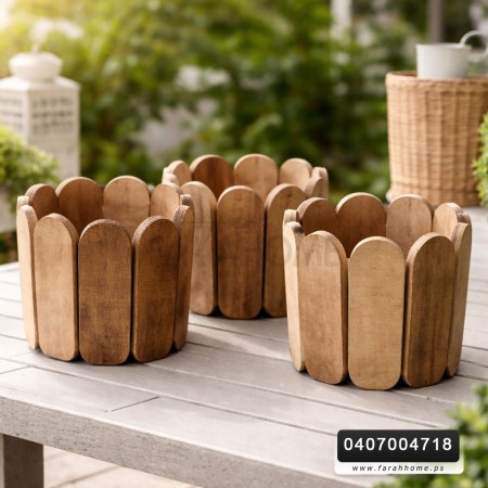 قوار خشب - حامل ورد مساطر وسط