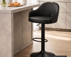 كرسي بار اسود رجل اسود مع عيار طالع نازل منجد جلد وظهر سادة  