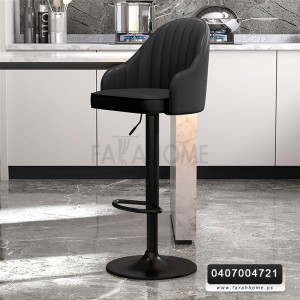 كرسي بار اسود رجل اسود مع عيار طالع نازل منجد جلد وظهر سادة  