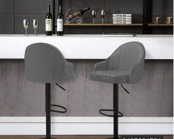 كرسي بار سكني رجل اسود مع عيار طالع نازل منجد جلد وظهر سادة  