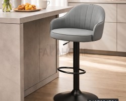 كرسي بار سكني رجل اسود مع عيار طالع نازل منجد جلد وظهر سادة  