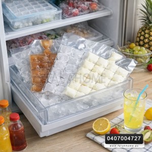 علبة  أكياس مكعبات ثلج 10 قطع للاستخدام مرة واحدة، أكياس ثلج، تخزين المشروبات 10x24 سم