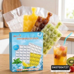 علبة  أكياس مكعبات ثلج 10 قطع للاستخدام مرة واحدة، أكياس ثلج، تخزين المشروبات 10x24 سم