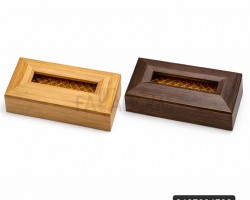علبة محارم موديرن لون خشب طبيعي + لون بني