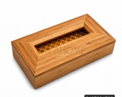 علبة محارم موديرن لون خشب طبيعي + لون بني