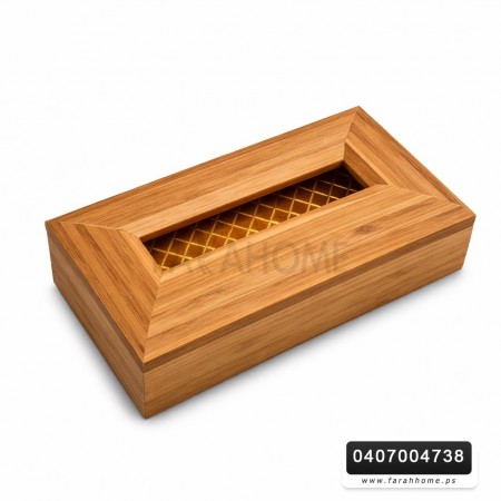 علبة محارم موديرن لون خشب طبيعي + لون بني