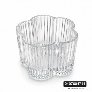 طقم / 6 صحون مكسرات زجاج شكل وردة شفاف محزز ROSE طقم / 6 صحون مكسرات زجاج شكل وردة شفاف محزز ROSE