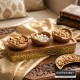 طقم تقديم مكسرات خشب ونحاس هندي 3 صحون + صينية