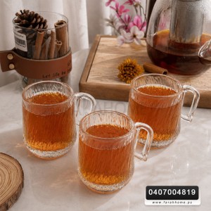 طقم كاسات شاي زجاج  مع بيد 12 قطعة C