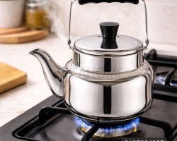 ابريق شاي ستانلس يد اسود ثقيل 1.5 لتر