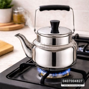 ابريق شاي ستانلس يد اسود ثقيل 1.5 لتر