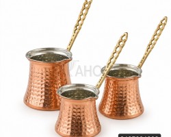 طقم غلايات نحاس دق احجام صغيرة 3 قطع