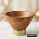 جاط فواكه عميق خشب ونحاس هندي 16.5 سم × 25 سم