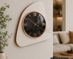 ساعة حائط برونزي بارقام يونانية واطارخشبي