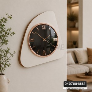 ساعة حائط برونزي بارقام يونانية واطارخشبي