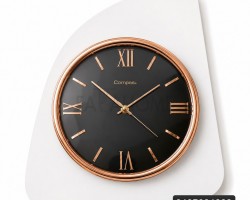 ساعة حائط برونزي بارقام يونانية واطارخشبي ساعة حائط برونزي بارقام يونانية واطارخشبي
