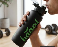 مطرة مياه  بلاستيك اسود 1لتر