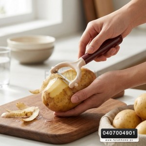 قشارة بطاطا نصلة معدن ثقيل يد عظم