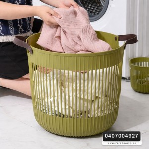 سلة غسيل سيلكون مدور يد جلد سلة غسيل سيلكون مدور يد جلد