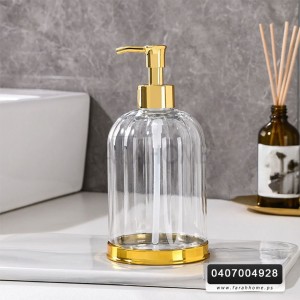 علبة سائل صابون اكريليك شفاف كبسة ذهبي علبة سائل صابون اكريليك شفاف كبسة ذهبي