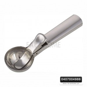 ملعقة بوظة ستانلس معدن مع كبسة موديل