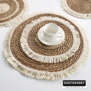 كوستر قش  20 سم مع اطار شراشيب