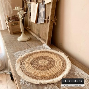 كوستر قش  20 سم مع اطار شراشيب