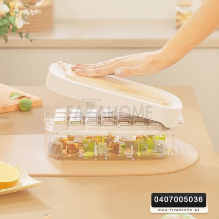 قالب ثلج اكرليك مع جاط شكل مربعات مع مغرفة ICE TRAY 