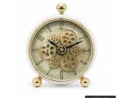 ساعة دائرية دروس بلاستيك ابيض مع ذهبي قاعدة كرة 28 سم ساعة دائرية دروس بلاستيك ابيض مع ذهبي قاعدة كرة 28 سم