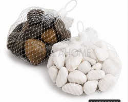 حجر - كيس صغير احجار زينة للقوارير ابيض بني 