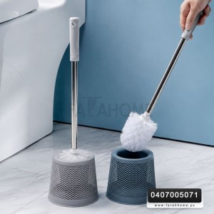فرشاة حمام يد ستانلس مع حامل بلاستيكي