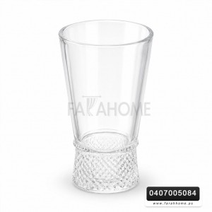 طقم كاسة عصير 12 قطعة قرطوس زجاج شفاف ملس قاعدة مجدول مبزر-مثلج 335ML ADC7101CLEAR
