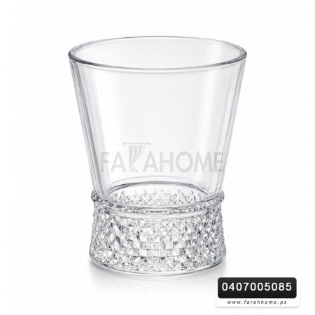 طقم كاسة عصير / شاي عدد 12 قطعة قرطوس زجاج شفاف ملس قاعدة ملس 255ML ADC7100CLEAR
