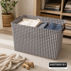 صندوق قماش مع حديد قابل للطي حجم كبير 30 × 30 × 50 سم 