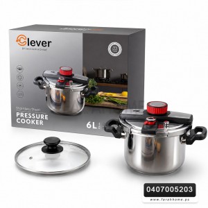 طناجر/ طنجرة ضغط كبس ستانلس ثقيل 6 لتر CLEVER
