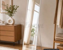 مراه بلاستيك مستطيل اسود / ابيض / ذهبي مع ستاند   37 × 147 سم